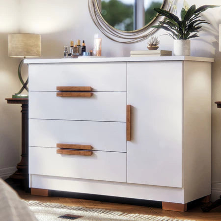 Cômoda Bréscia 4 Gavetas com Sapateira Porta Organizador