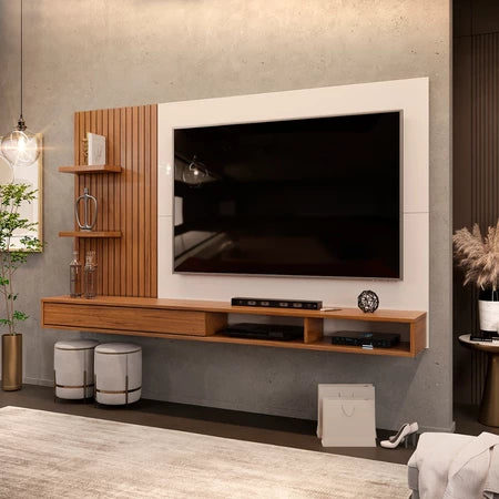 Painel para TV até 60 Polegadas Ripado com Nichos