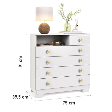 Cômoda Select 5 Gavetas com Nicho
