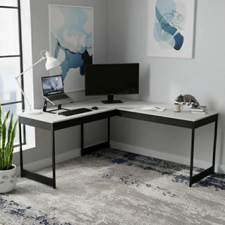 Mesa Em L Estilo Industrial Escrivaninha De Canto Escritório Estudo