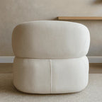 Poltrona em Tecido Bouclê Off White Confortável e Elegante para Sala Estar Recepção