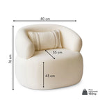 Poltrona em Tecido Bouclê Off White Confortável e Elegante para Sala Estar Recepção