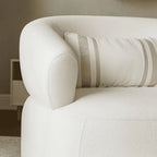 Poltrona em Tecido Bouclê Off White Confortável e Elegante para Sala Estar Recepção