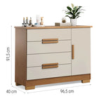 Cômoda Bréscia 4 Gavetas com Sapateira Porta Organizador