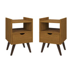 Mesa de Cabeceira Estilo Retrô com 1 Gaveta e 1 Nicho Design Moderno Quarto