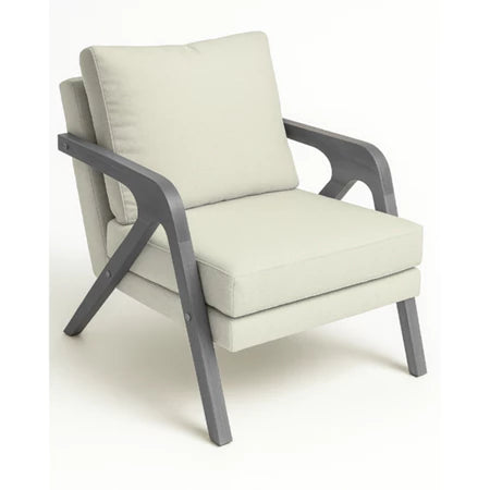 Kit 2 Poltronas Decoração Mona Linho Pés Madeira Para Sala Estar Recepção Escritório