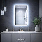 Espelho Led Retangular Luz Quente e Fria Banheiro Penteadeira