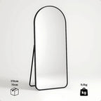 Espelho Grande Oval com Base Reta Corpo Inteiro com Suporte de Chão