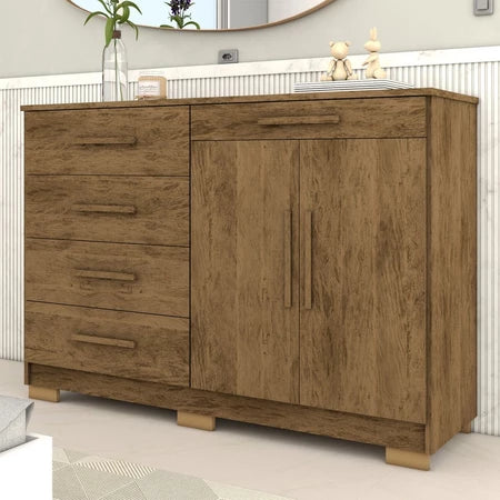 Cômoda Tailândia 2 Portas 5 Gavetas