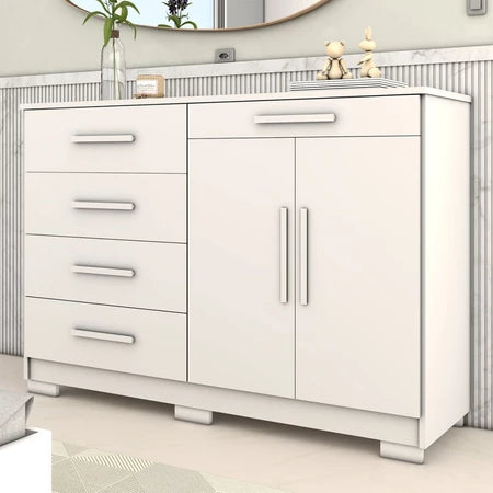 Cômoda Tailândia 2 Portas 5 Gavetas