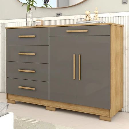 Cômoda Tailândia 2 Portas 5 Gavetas