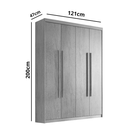 Guarda Roupa Solteiro 4 Portas e 2 Gavetas Mdf Moderna