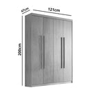 Guarda Roupa Solteiro 4 Portas e 2 Gavetas Mdf Moderna