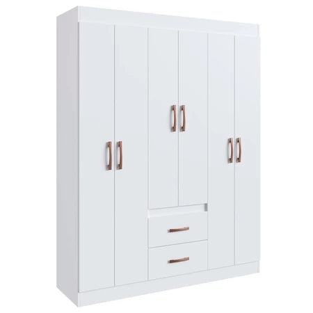 Guarda-Roupa de Solteiro 6 Portas 2 Gavetas
