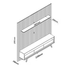 Rack com Painel para TV até 90 Polegadas LED 3 Gavetas com Pés MDF