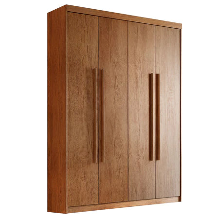 Guarda Roupa Solteiro 4 Portas e 2 Gavetas Mdf Moderna