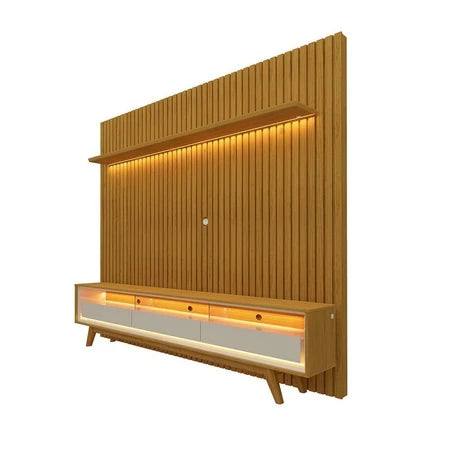 Rack com Painel para TV até 90 Polegadas LED 3 Gavetas com Pés MDF