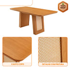 Mesa de Jantar Carolina Tampo Mdf Canto Copo Moderna