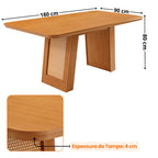 Mesa de Jantar Carolina Tampo Mdf Canto Copo Moderna