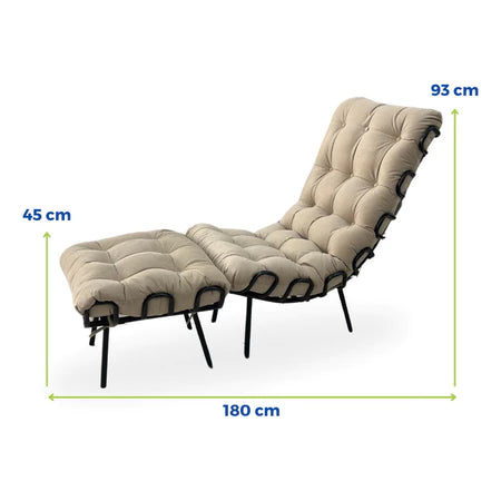 Kit Poltrona Com Puff Costela Adão Confortável Estofada Veludo Sala Decorativa