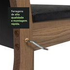 Conjunto Sala de Jantar Mesa Tampo de Madeira 4 Cadeiras