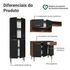 Armário de Cozinha Completa  Rustic Preto