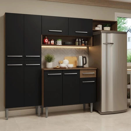 Armário de Cozinha Completa  Rustic Preto