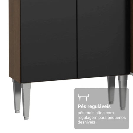 Armário de Cozinha Completa  Rustic Preto