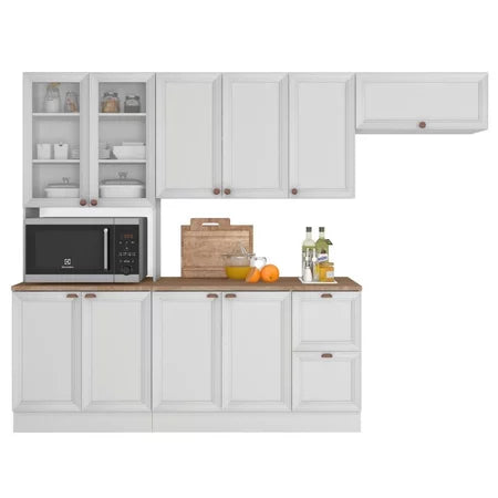 Cozinha Completa 4 Peças 10 Portas 2 Gavetas 1 Nicho para Forno Branco