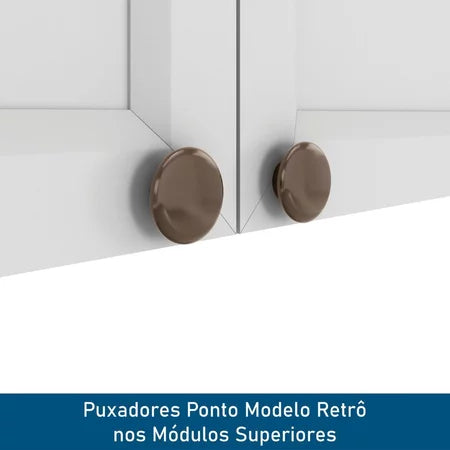 Cozinha Completa 4 Peças 10 Portas 2 Gavetas 1 Nicho para Forno Branco