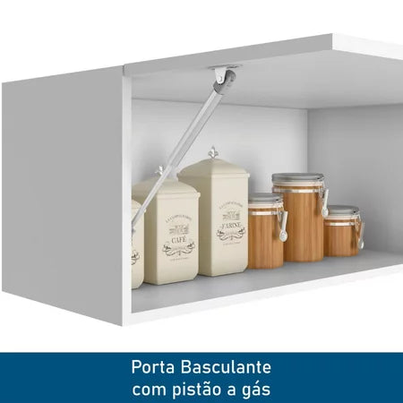 Cozinha Completa 4 Peças 10 Portas 2 Gavetas 1 Nicho para Forno Branco