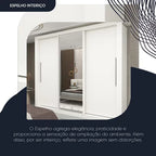 Guarda roupa Casal 3 Portas 1 Porta Espelhada Mdf Branco