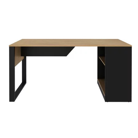 Escrivaninha Mesa Escritório 160cm Amêndoa Preto