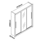 Guarda roupa Casal 3 Portas 1 Porta Espelhada Mdf Branco