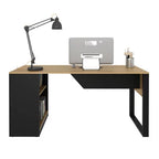 Escrivaninha Mesa Escritório 160cm Amêndoa Preto