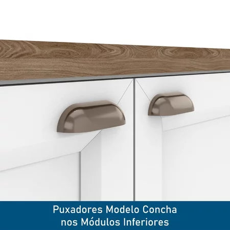 Cozinha Completa 4 Peças 10 Portas 2 Gavetas 1 Nicho para Forno Branco