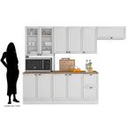 Cozinha Completa 4 Peças 10 Portas 2 Gavetas 1 Nicho para Forno Branco