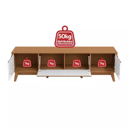 Rack Kappesberg 3 Portas Canela/Branco