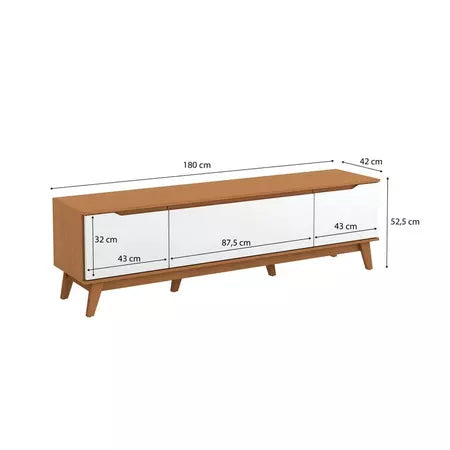 Rack Kappesberg 3 Portas Canela/Branco